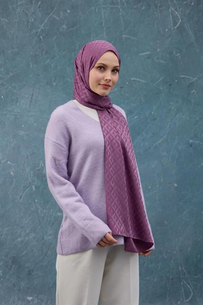 Fall Winter İpeksi Jakar Şal Leylak 9019-19