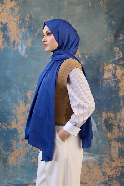 Fall Winter İpeksi Jakar Şal Mavi 9018-05