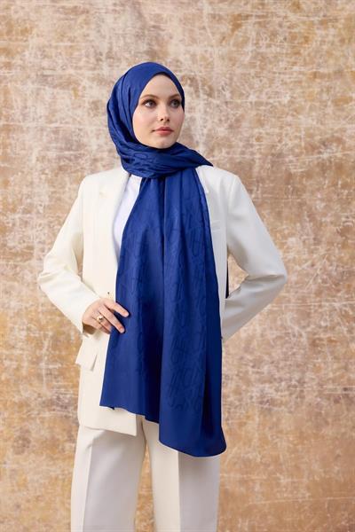 Fall Winter İpeksi Jakar Şal Mavi 9020-05