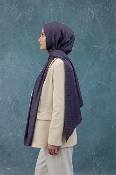 Fall Winter İpeksi Jakar Şal Mor 9019-18