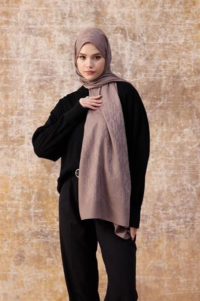 Fall Winter İpeksi Jakar Şal Sepia 9020-31