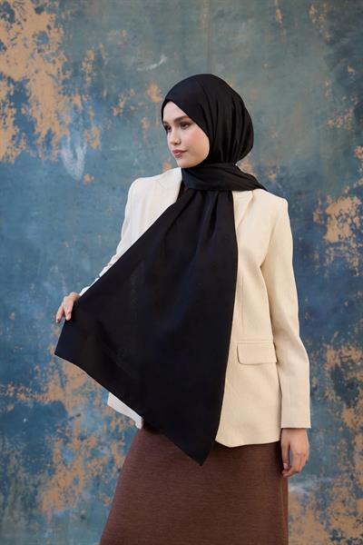 Fall Winter İpeksi Jakar Şal Siyah 9018-06