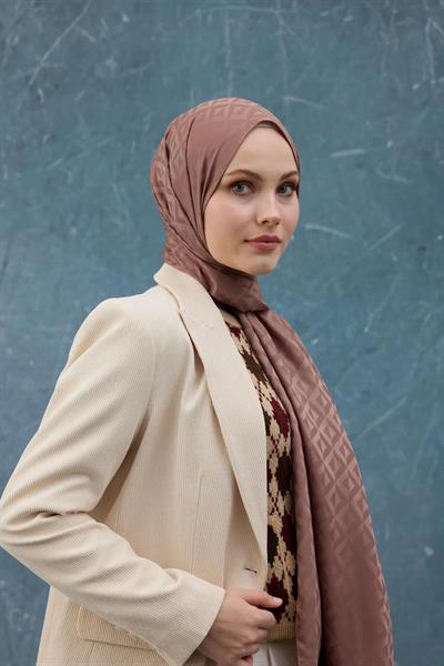 Fall Winter İpeksi Jakar Şal Sütlü Kahve 9019-23