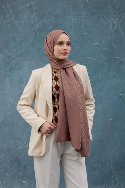 Fall Winter İpeksi Jakar Şal Sütlü Kahve 9019-23