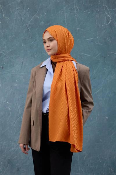 Fall Winter İpeksi Jakar Şal Turuncu 9019-03