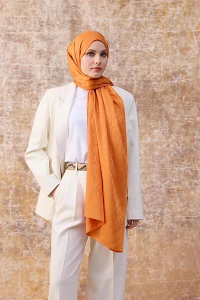 Fall Winter İpeksi Jakar Şal Turuncu 9020-03
