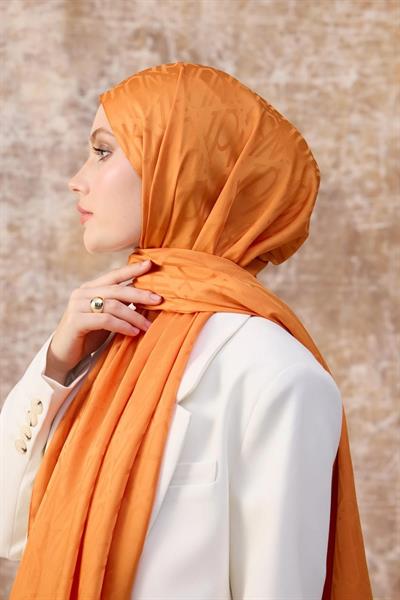 Fall Winter İpeksi Jakar Şal Turuncu 9020-03