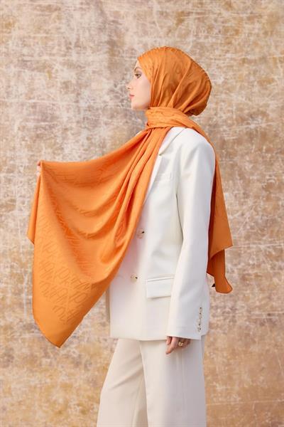 Fall Winter İpeksi Jakar Şal Turuncu 9020-03