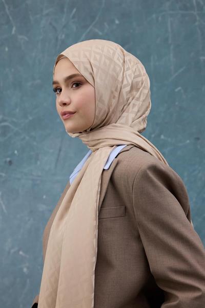 Fall Winter İpeksi Jakar Şal Vizon 9019-25