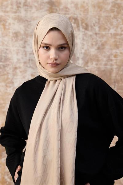 Fall Winter İpeksi Jakar Şal Vizon 9020-25