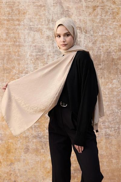 Fall Winter İpeksi Jakar Şal Vizon 9020-25