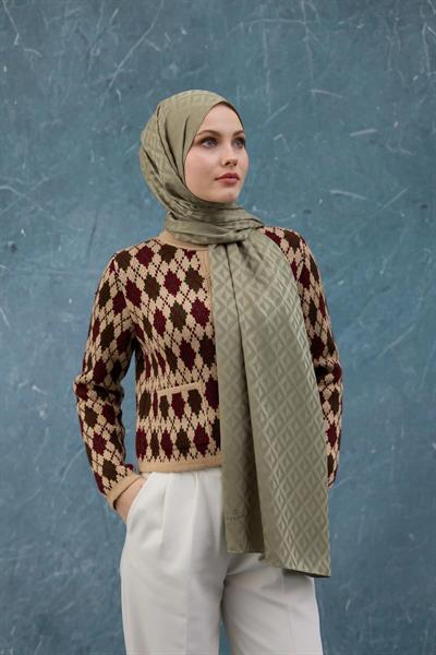 Fall Winter İpeksi Jakar Şal Yeşil 9019-22