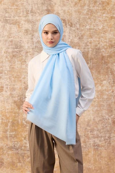 Fendi Desen Pamuk Jakar Şal Bebe Mavisi 8009-03