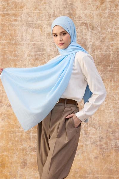 Fendi Desen Pamuk Jakar Şal Bebe Mavisi 8009-03