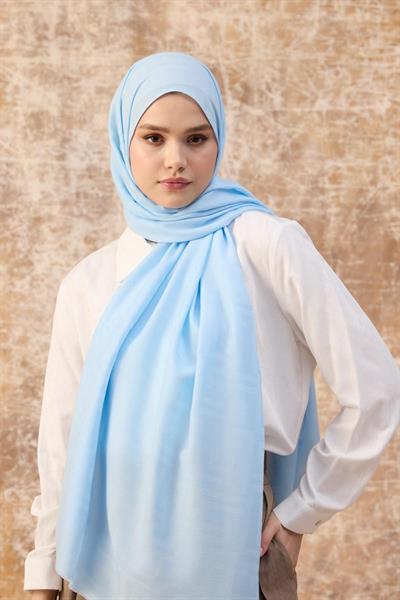 Fendi Desen Pamuk Jakar Şal Bebe Mavisi 8009-03