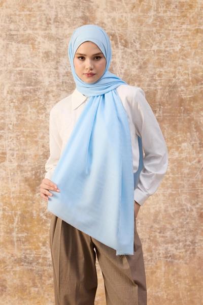 Fendi Desen Pamuk Jakar Şal Bebe Mavisi 8009-03