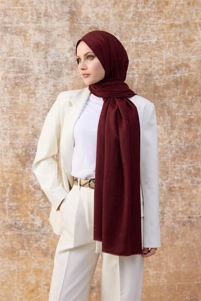 Fendi Desen Pamuk Jakar Şal Bordo 8009-02