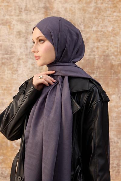 Fendi Desen Pamuk Jakar Şal Füme 8009-05