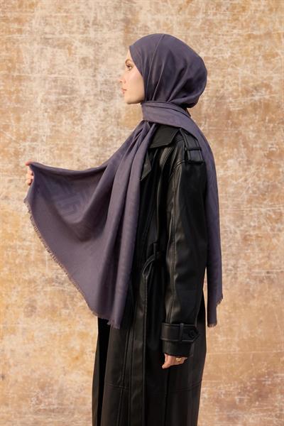 Fendi Desen Pamuk Jakar Şal Füme 8009-05
