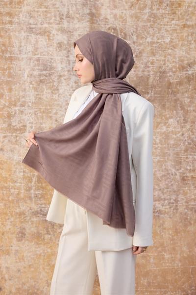 Fendi Desen Pamuk Jakar Şal Gül Kurusu 8009-01