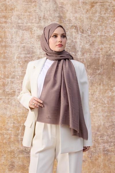 Fendi Desen Pamuk Jakar Şal Gül Kurusu 8009-01