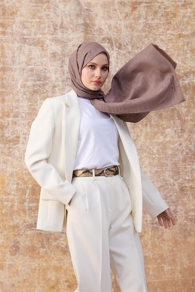 Fendi Desen Pamuk Jakar Şal Gül Kurusu 8009-01