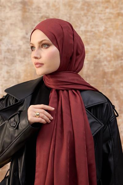 Fendi Desen Pamuk Jakar Şal Kırmızı 8009-15