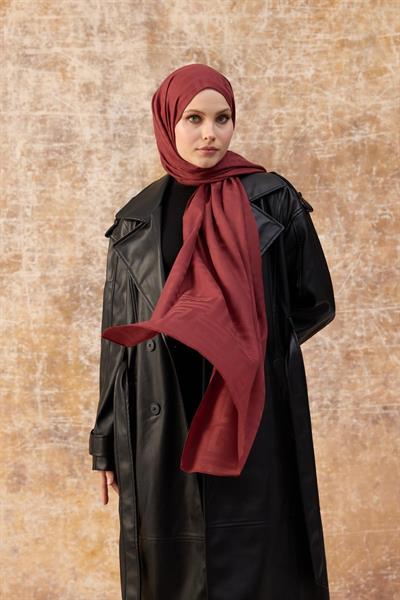 Fendi Desen Pamuk Jakar Şal Kırmızı 8009-15