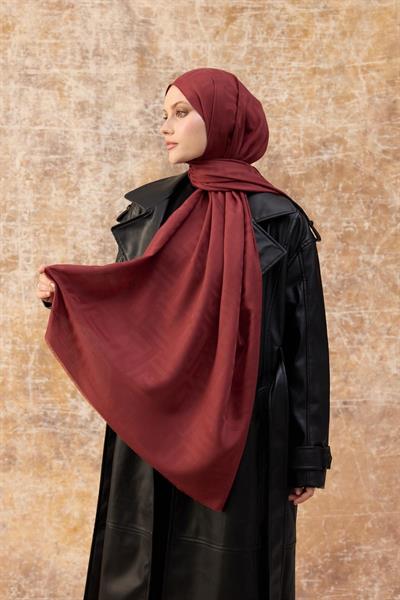 Fendi Desen Pamuk Jakar Şal Kırmızı 8009-15