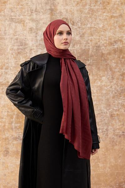 Fendi Desen Pamuk Jakar Şal Kırmızı 8009-15