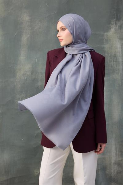 Fendi Desen Pamuk Jakar Şal Lavanta Gri 8009-04