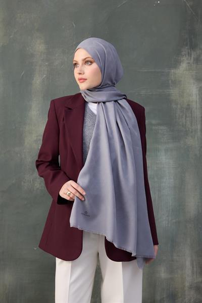 Fendi Desen Pamuk Jakar Şal Lavanta Gri 8009-04