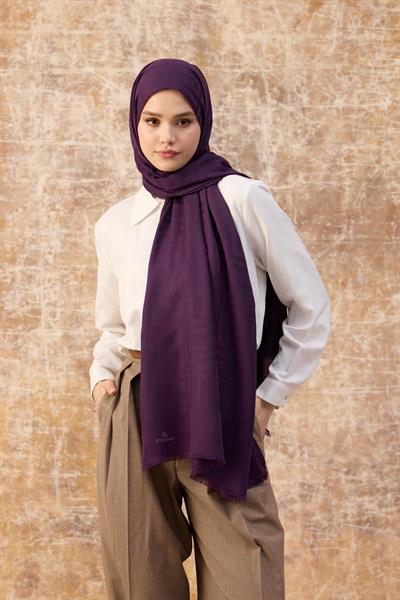 Fendi Desen Pamuk Jakar Şal Mor 8009-13
