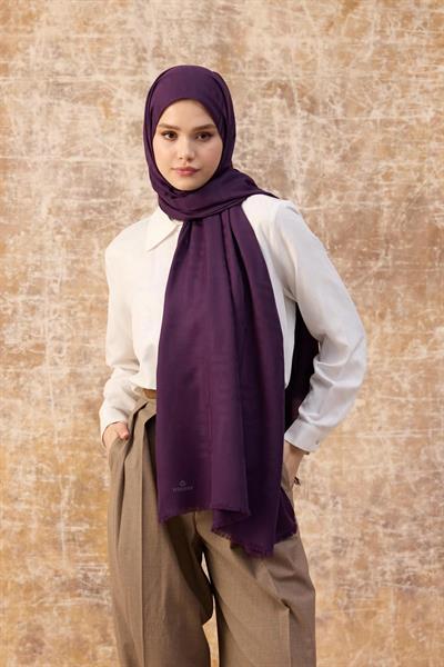 Fendi Desen Pamuk Jakar Şal Mor 8009-13