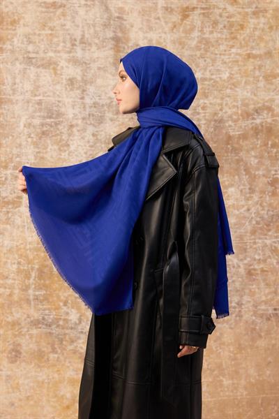 Fendi Desen Pamuk Jakar Şal Saks 8009-12