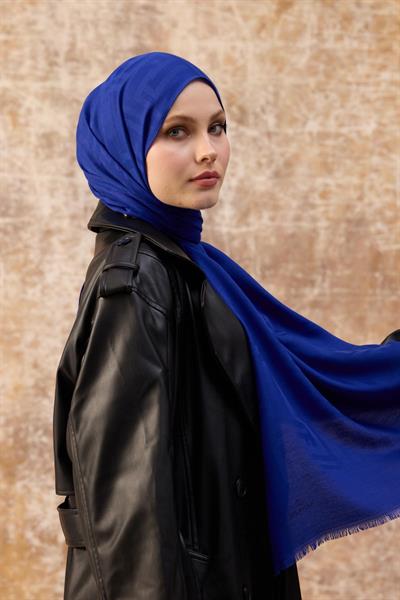 Fendi Desen Pamuk Jakar Şal Saks 8009-12