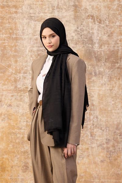 Fendi Desen Pamuk Jakar Şal Siyah 8009-10