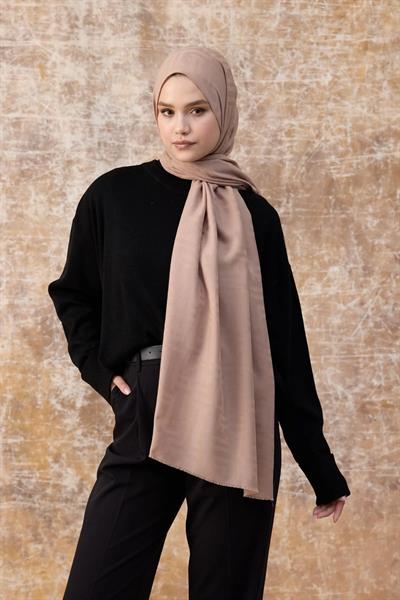 Fendi Desen Pamuk Jakar Şal Tatlı Vizon 8009-23