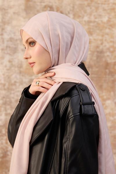 Fendi Desen Pamuk Jakar Şal Toz Pembe 8009-21