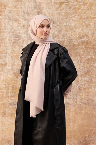 Fendi Desen Pamuk Jakar Şal Toz Pembe 8009-21