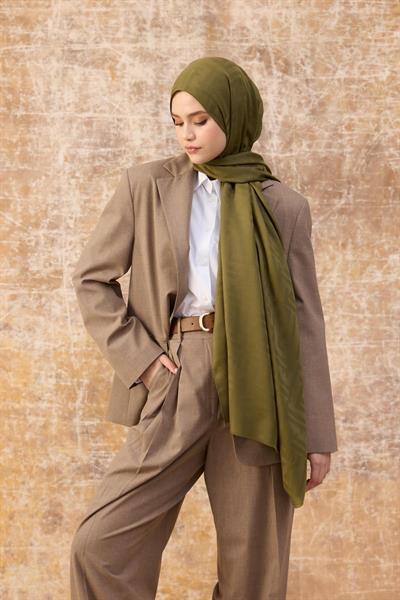 Fendi Desen Pamuk Jakar Şal Yeşil 8009-08