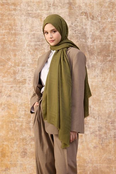 Fendi Desen Pamuk Jakar Şal Yeşil 8009-08