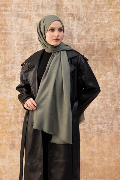 Fendi Desen Pamuk Jakar Şal Yosun 8009-14