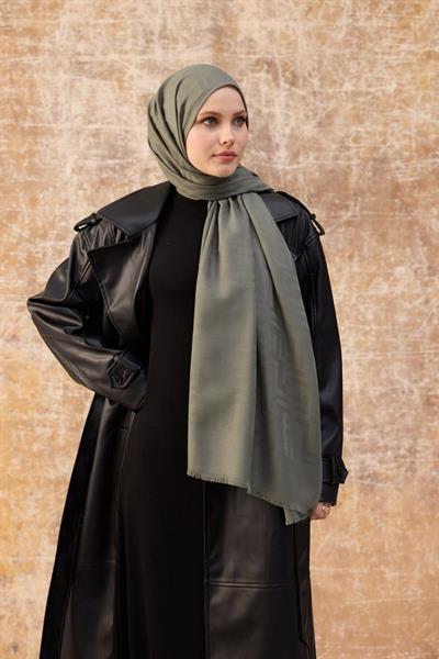 Fendi Desen Pamuk Jakar Şal Yosun 8009-14