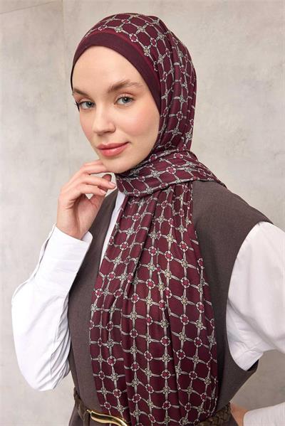 Floş Viskon Organik Şal Vişne Çürüğü Halat Desenli Tok Duruşlu 75x195