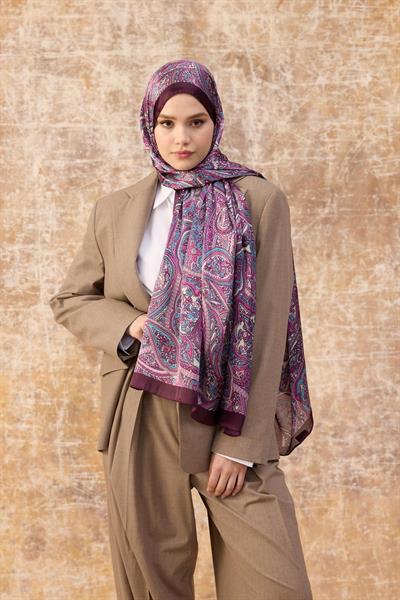 Fuşya Hint Vual Şal -  5003-13