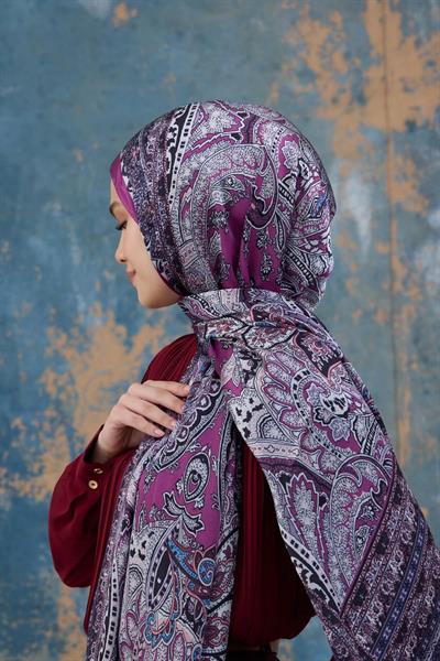 Fuşya Hint Vual Şal - 5007-02