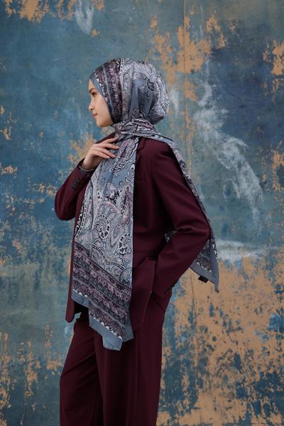 Gri Hint Vual Şal -  5007-11