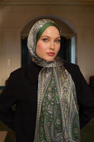 Haki Yeşil Hint Vual Şal -  5009-13