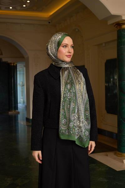 Haki Yeşil Hint Vual Şal -  5009-13